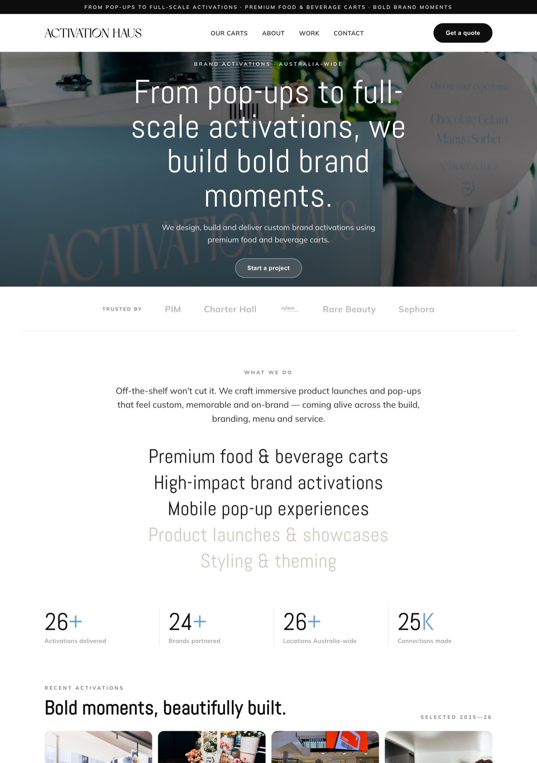 Activation Haus website